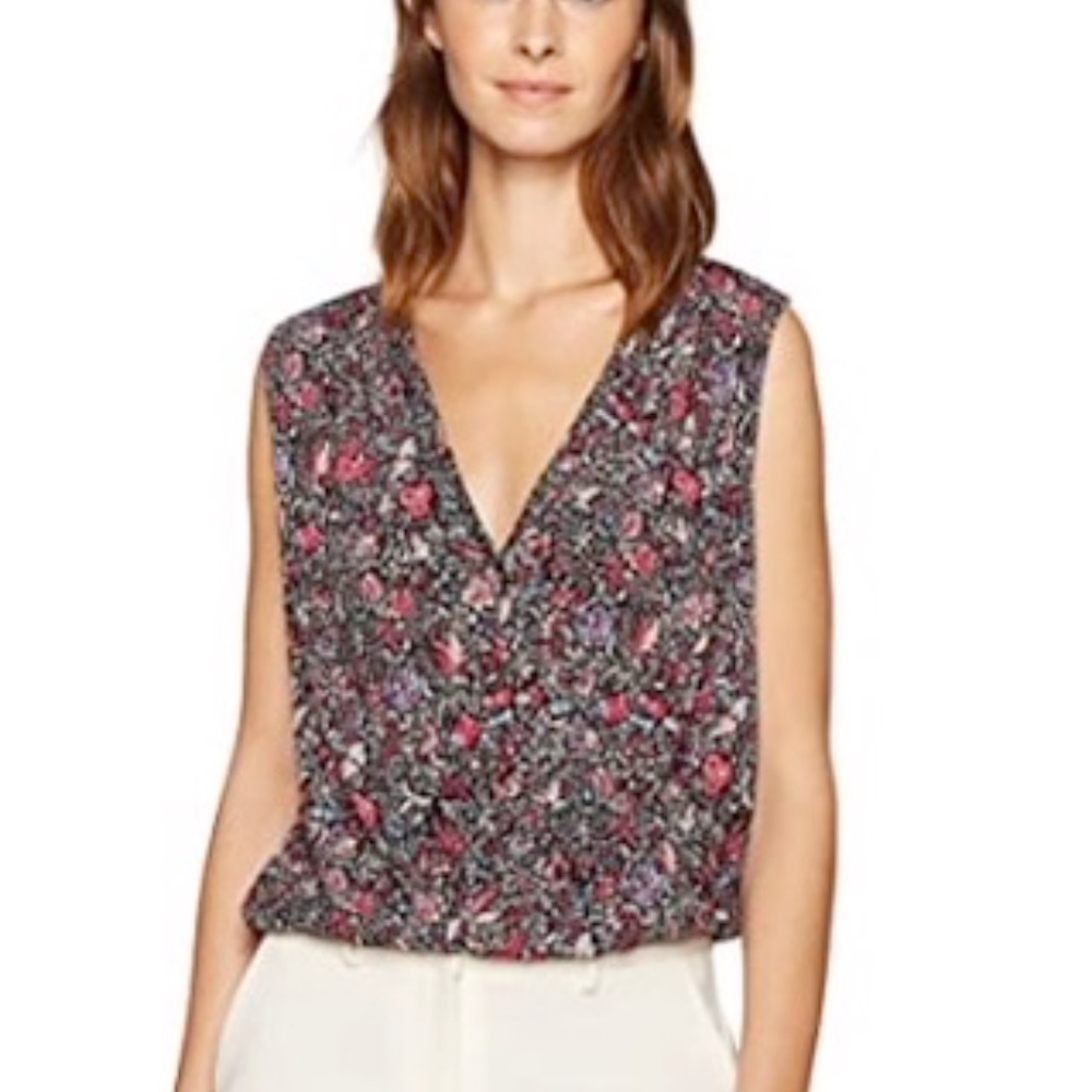 BCBG Pleated Front Surplice Top
